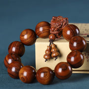 FREE Today: Maintain Healing Energy Rosewood Dragon Carved Protection Bracelet