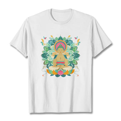 Buddha Stones Butterfly Lotus Buddha-Inspired Tee T-shirt