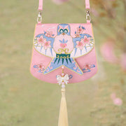 Buddha Stones Luck Embroidery Lotus Koi Fish Rabbit Flower Hanfu Bag Crossbody Bag Shoulder Bag Bag BS Pink Kite Flower