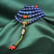 Buddha Stones Tibetan Mala Lapis Lazuli Positive Bracelet