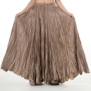 Buddha Stones Solid Color Loose Long Elastic Waist Skirt 29