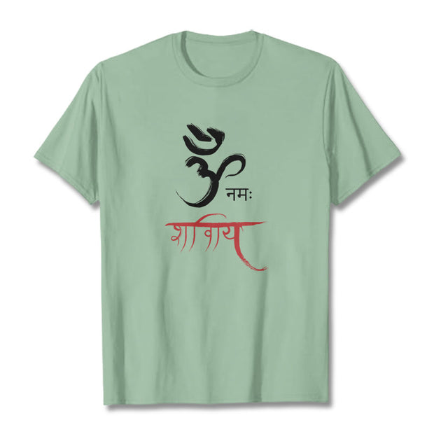 Buddha Stones OM NAMAH SHIVAYA Mantra Sanskrit Tee T-shirt T-Shirts BS PaleGreen 2XL