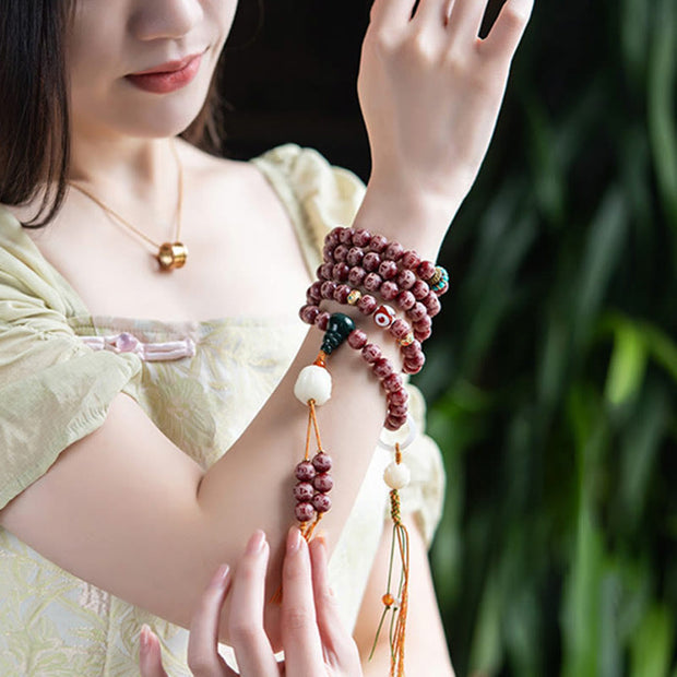 Buddha Stones Red Bodhi Seed Om Mani Padme Hum Lotus Engraved Harmony Bracelet (Extra 30% Off | USE CODE: FS30) - image 12