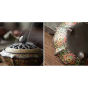 Buddha Stones Tibetan Floral Pattern Ceramic Blessing Incense Burner Decoration (Extra 35% Off | USE CODE: FS35) - image 17