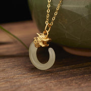 Buddha Stones 925 Sterling Silver Year Of The Dragon Natural Hetian Jade Luck Strength Necklace Pendant (Extra 40% Off | USE CODE: FS40) - image 1