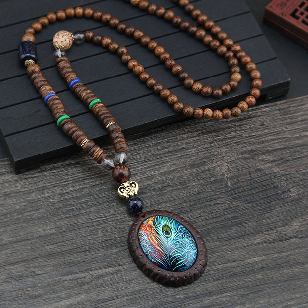 Buddha Stones Tibetan Wenge Wood Bodhi Seed Agate Elephant Protection Necklace Pendant (Extra 40% Off | USE CODE: FS40) - image 4