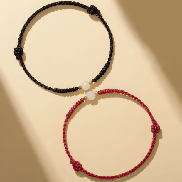 Buddha Stones Handcrafted Jade Lucky Bead Abundance Braided Bracelet 10