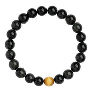 Buddha Stones Natural Rainbow Obsidian Tiger Eye Positive Love Bracelet Bracelet BS 19