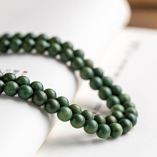 Buddha Stones 108 Mala Beads Green Sandalwood Boxwood Lotus Positive Bracelet (Extra 35% Off | USE CODE: FS35) - image 15