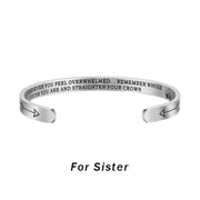 Buddha Stones Inspirational Bracelets Personalized Gift for Her Him Engraved Mantra Cuff Bangle Crown Jewelry (Extra 40% Off | USE CODE: FS40) - For sister - image 3