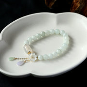 Buddha Stones Natural White Jade Luck Bracelet