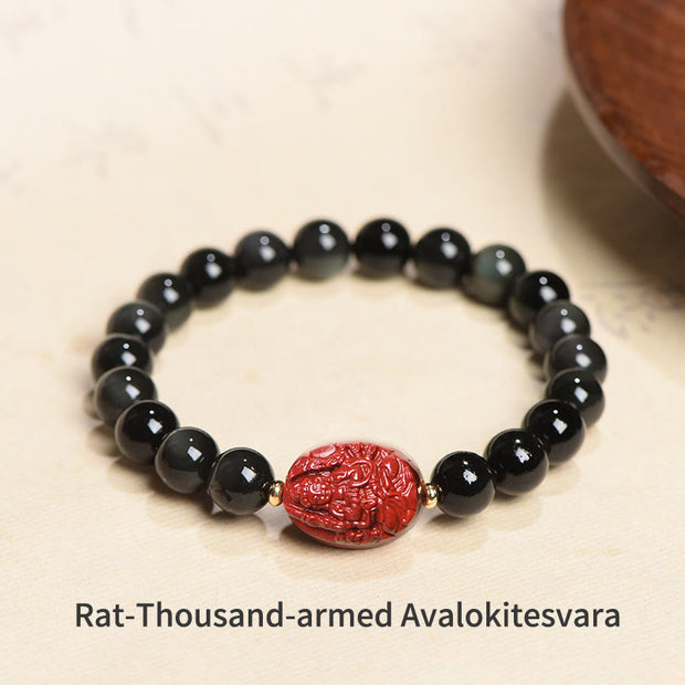 Buddha Stones Chinese Zodiac Natal Buddha Natural Black Obsidian Cinnabar Purification Bracelet (Extra 35% Off | USE CODE: FS35) - image 7