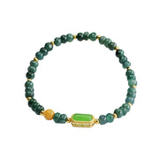 Buddha Stones Natural Green Jade Topaz Luck Bracelet Bracelet BS 5