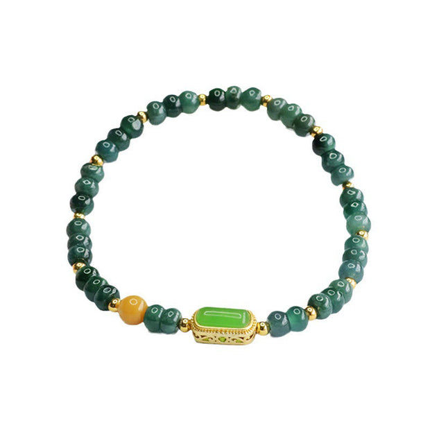 Buddha Stones Natural Green Jade Topaz Luck Bracelet