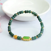 Buddha Stones Natural Green Jade Topaz Luck Bracelet Bracelet BS 1