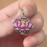 Buddha Stones Tibet Copper Lotus Luck New Begining Necklace Pendant