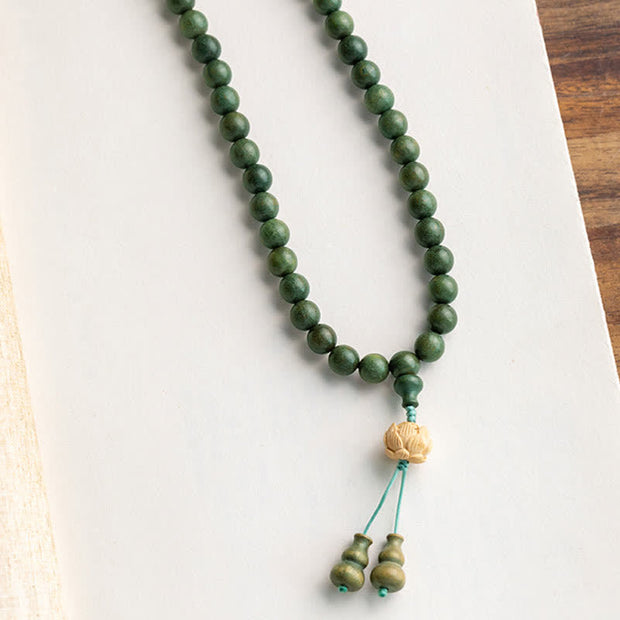 Buddha Stones 108 Mala Beads Green Sandalwood Boxwood Lotus Positive Bracelet (Extra 35% Off | USE CODE: FS35) - image 18