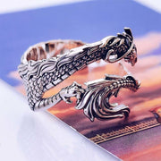 Buddha Stones Vintage Dragon Pattern Protection Ring Ring BS 3