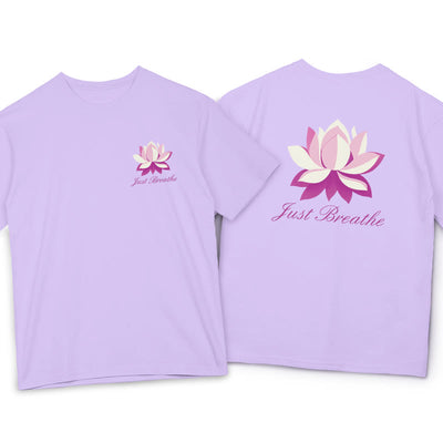 Buddha Stones Lotus Just Breathe Tee T-shirt T-Shirts BS Plum 2XL