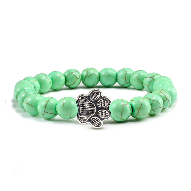 Buddha Stones “Save A Dog” Stone Bracelet - Light Green Beads - image 19
