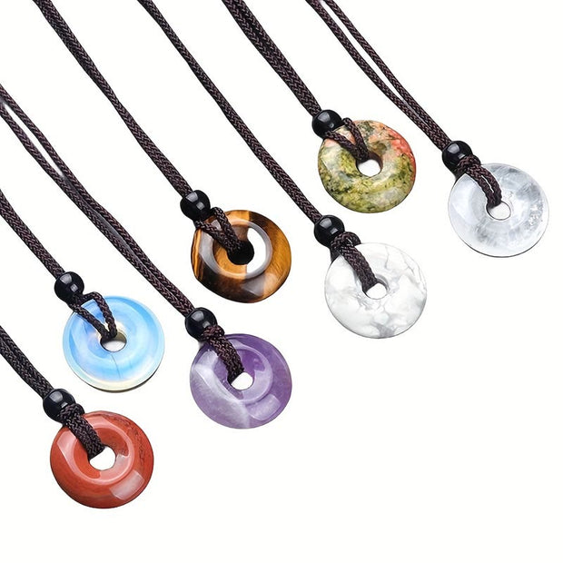 FREE Today: Protection & Lucky Peace Buckle Coin Crystal Necklace