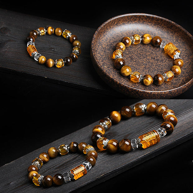 Buddha Stones Tiger Eye Bead Fortune Prosperity Bracelet
