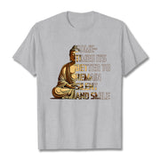 Buddha Stones Sometimes Its Better To Remain Silent And Smile Tee T-shirt T-Shirts BS LightGrey 2XL