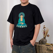 Buddha Stones Lotus Meditation Buddha Tee T-shirt T-Shirts BS 10