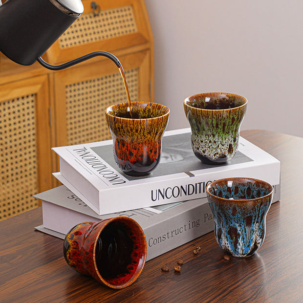 Buddha Stones Vintage Kiln Change Design Ceramic Coffee Mug Tea Cup 150ml