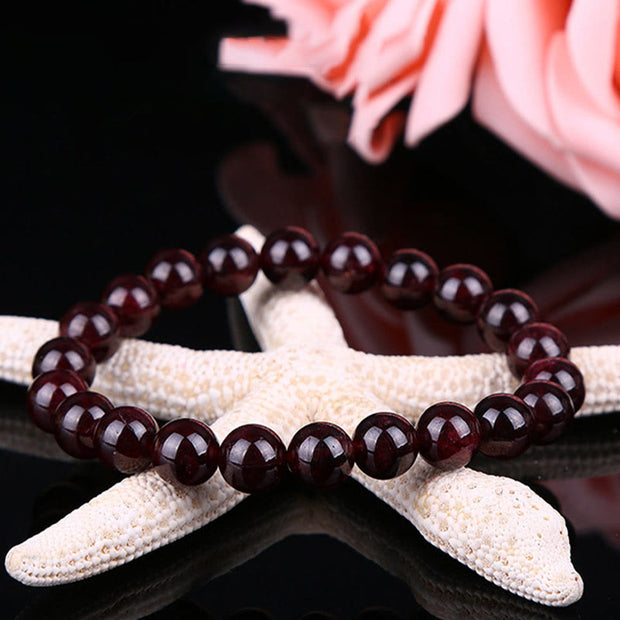 Buddha Stones Natural Garnet Bead Passion Bracelet