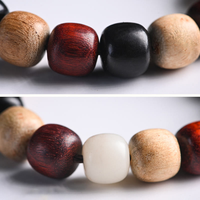 Buddha Stones Small Leaf Red Sandalwood Ebony Wood Cute Cat