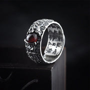 Buddha Stones FengShui PiXiu Red Garnet Wealth Ring Ring BS 1