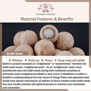 Buddha Stones Natural Bodhi Seed Om Mani Padme Hum Lotus Carved Wisdom Wrist Mala Wrist Mala BS 7
