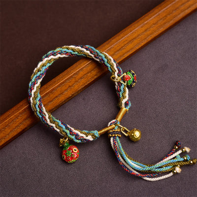 FREE Today: Fortune And Luck Handmade Gold Swallowing Beast Family Reincarnation Knot Braid Bracelet FREE FREE Blue Colorful(Wrist Circumference 14-16cm)