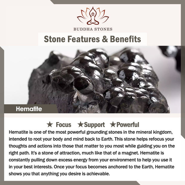 Buddha Stones Various Stones Hematite Turquoise Emperor Stone Powerful Support Bracelet - image 5