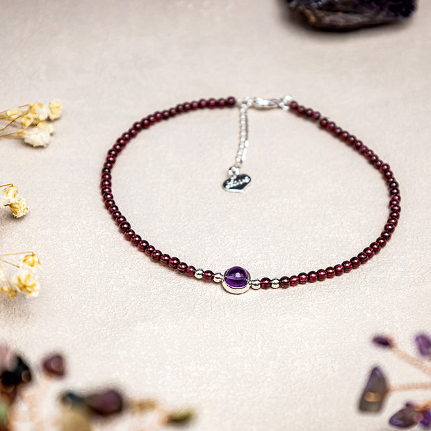 FREE Today: Purification and Protection Garnet Amethyst Anklet