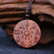 Buddha Stones Lightning Struck Jujube Wood Yin Yang Bagua Mountain Ghosts Spend Money Protection Necklace Pendant Necklaces & Pendants BS 6