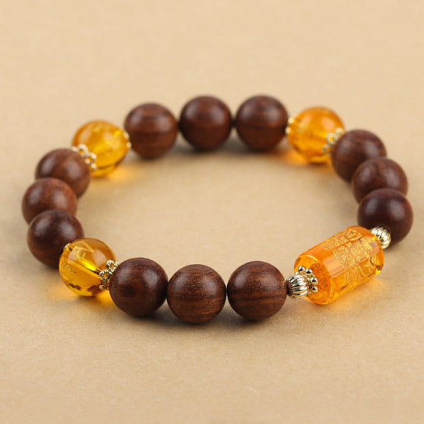 Buddha Stones Natural Phoebe Zhennan Wood Om Mani Padme Hum God Of Wealth Crystal Protection Bracelet (Extra 40% Off | USE CODE: FS40) - image 3