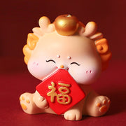 Buddha Stones Year Of The Dragon Luck Attract Fortune Resin Mascot Home Decoration Decorations BS Dragon Fu Character 4.5*4*5cm