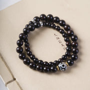 FREE Today: Provide Spiritual Strength Tibet Ebony Wood Dzi Bead Balance Double Wrap Bracelet