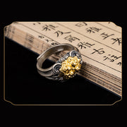 Buddha Stones 925 Sterling Silver Tibetan Skull Protection Adjustable Ring Ring BS 6