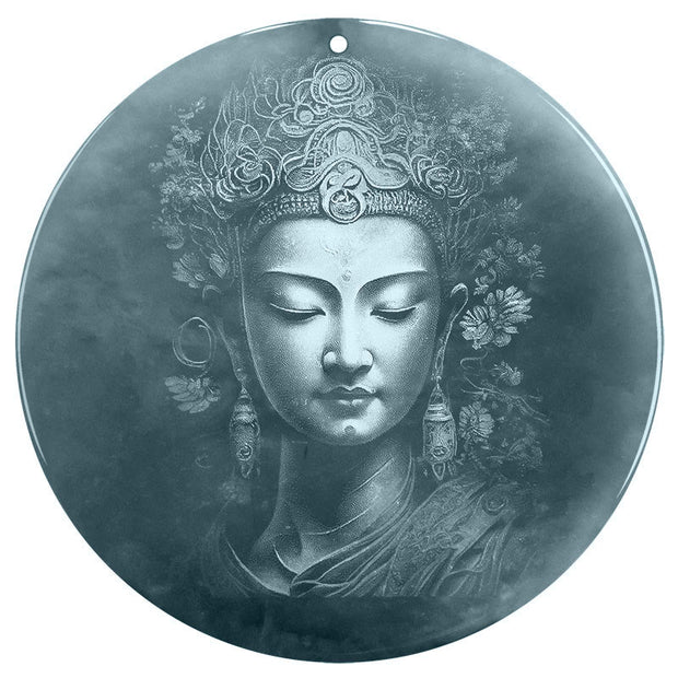 Buddha Stones Kwan Yin Avalokitesvara Jade Abundance String Necklace Pendant 7