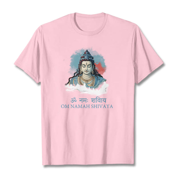 Buddha Stones Sanskrit OM NAMAH SHIVAYA Colorful Clouds Tee T-shirt T-Shirts BS LightPink 2XL