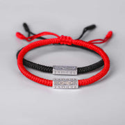Buddha Stones Om Mani Padme Hum Luck Protection Red String Bracelet
