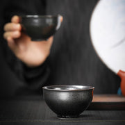 Buddha Stones Gold Leaf Chinese Jianzhan Dragon Phoenix Lotus Avalokitesvara Koi Fish Ceramic Teacup Tenmoku Kung Fu Tea Cup Bowl - image 6