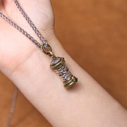 Buddha Stones Yin Yang Tower Copper Balance Rotatable Necklace Pendant Necklaces & Pendants BS 4