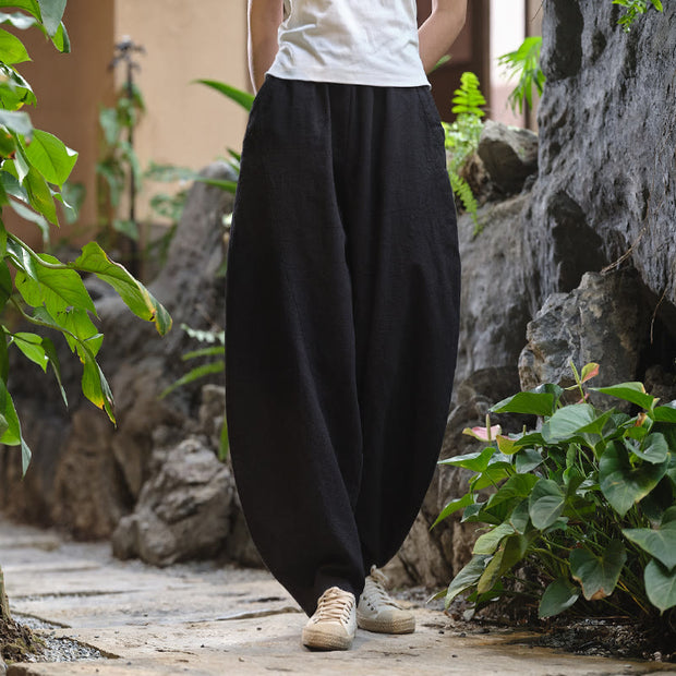 Buddha Stones Solid Color Loose Yoga Harem Pants With Pockets Harem Pants BS 47