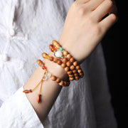 Buddha Stones Tibetan Rosewood Mala Healing Necklace Bracelet