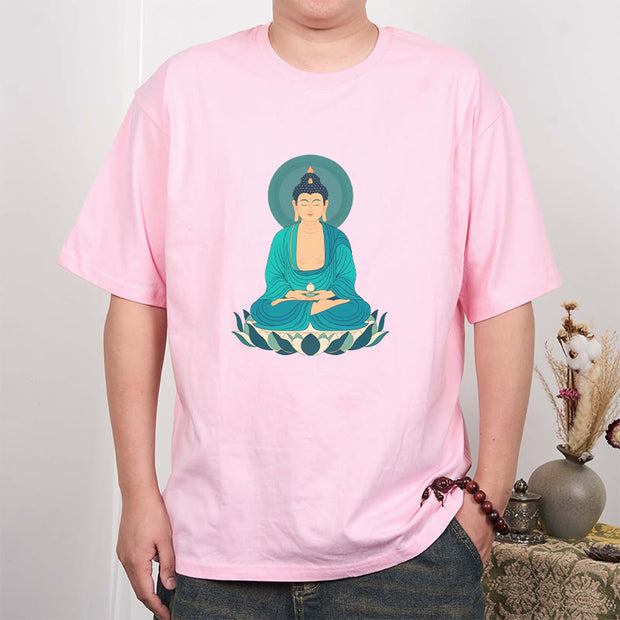 Buddha Stones Lotus Meditation Buddha Tee T-shirt T-Shirts BS 13