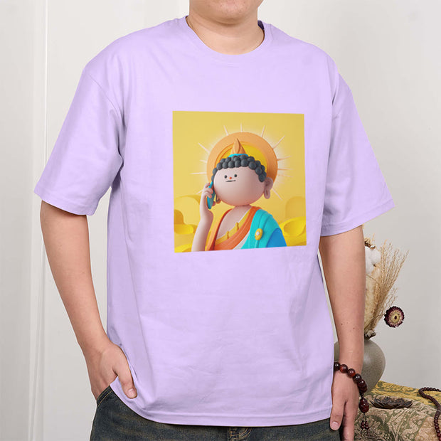 Buddha Stones Buddha Picks Up The Phone Tee T-shirt T-Shirts BS 15